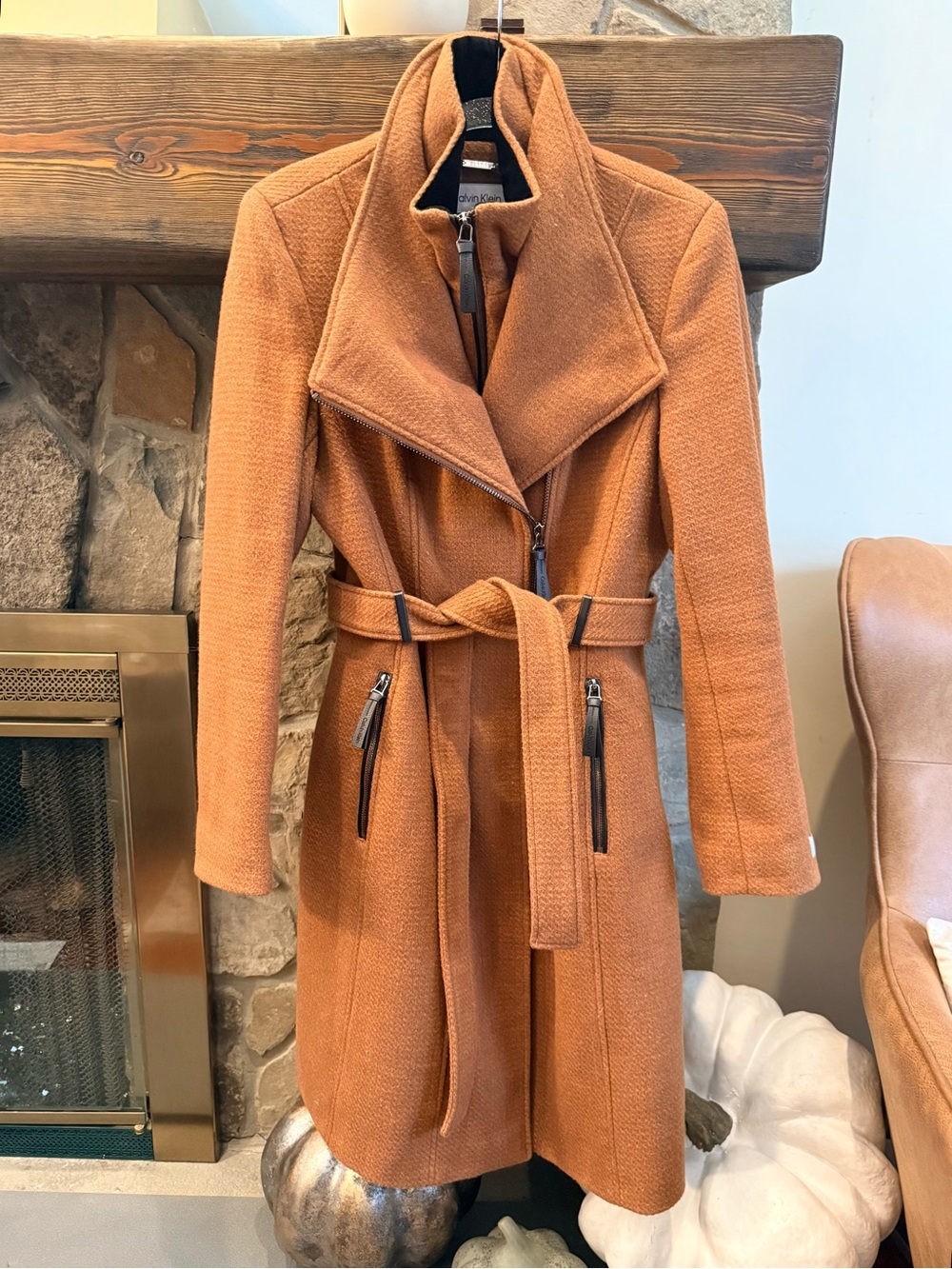 Calvin Klein Women’s Wool Blend Bib Coat